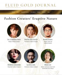 Home page of Fluid Gold Journal featuring Six Asian Fashion Creators