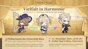 Pro-Bono-Konzert der Philharmonie der Universität Wien „Vielfalt in Harmonie“ mit Musik aus Genshin Impact