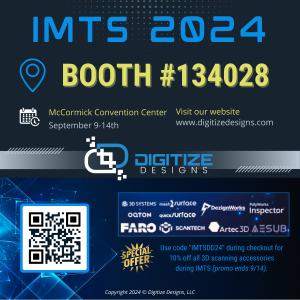 Digitize Designs is at Booth #134028 at IMTS 2024