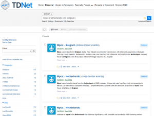 Search query in the TDNet Discovery portal
