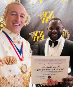 Ambassador Hugues Sanon Awards  His Highness Dr. Prince Mario-Max zu Schaumburg-Lippe at New York Fashion Week