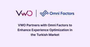 Logos of the companies VWO and Omni Factors denoting a partnership with the title of the partnership announcement