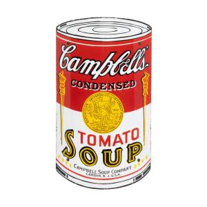 American die-cut Campbell’s Tomato Soup single-sided convex porcelain sign, embossed, 22 ½ inches by 12 ¾ inches and boasting excellent color and gloss (CA$24,780)