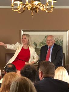 San Diego Based Business Etiquette Expert Maryanne Parker Meets with Billionaire George Ross at Harvard Club of Boston discussing business and life