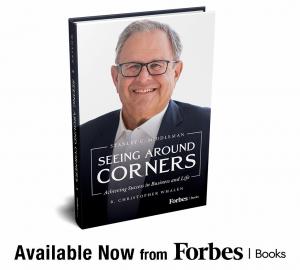 Book cover for R. Christopher Whalen's "Seeing Around Corners," a Forbes Books release