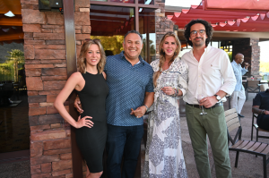 Cigars and Conversation event featuring Bonner Private Wines with guests Danielle Harris, Rich Robledo, Elizabeth Massing, and Diego Samper enjoying an evening of networking and fine wine.