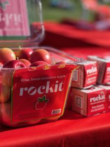 A tub of Rockit™ Apples on a table