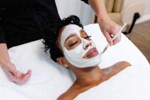 woman getting facial