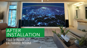 After 217 inch YOLO TV Indoor TV was installed