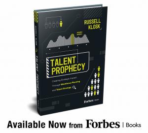 Book cover for Russell Klosk "Talent Prophecy," a Forbes Books release