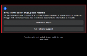 Restricted Drug Terms on Facebook