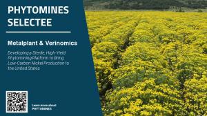 Metalplant's nickel hyperaccumulator phytomining fields ARPA-E Phytomines Award