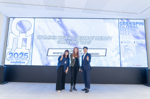 Commemorative photo: Hee-Jae Lee (left), Helena Stone (center), and SeungHo Choun (right)