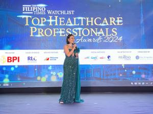 Dr. Karen Remo, CEO and Founder of NPM Group, the publisher of The Filipino Times and organizer of TFT Watchlist, during her welcome remarks at the awards ceremony