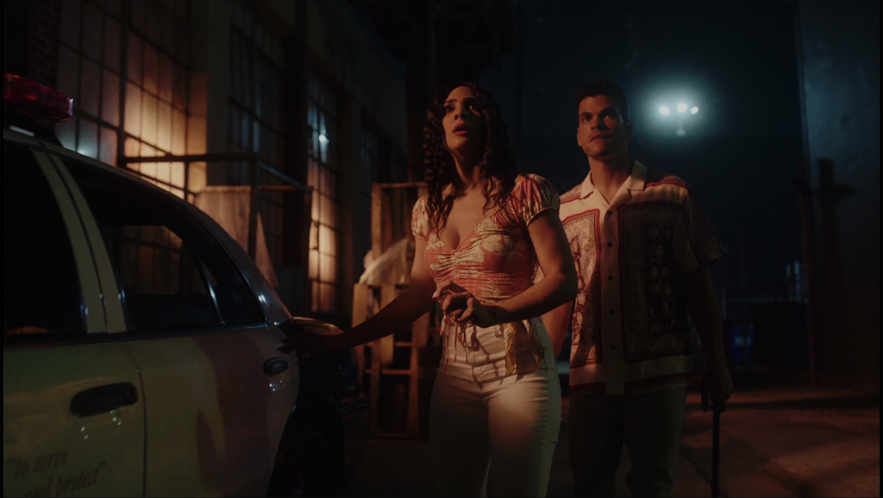 Movie still of Camila Banus and Orel De La Mota from new horror movie BAD CONNECTION