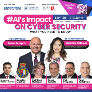 Honorary Chair for Event, Markham Mayor Frank Scarpitti with Co-Chair Markham Councillor Amanda Yeung Collucci with Event Panelists