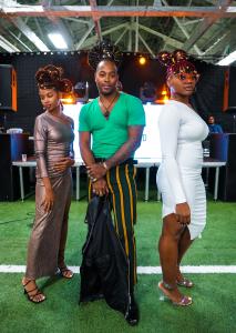 Photo of three hair models from the LOCnificent Fest Locs & Natural Hair Show 2022