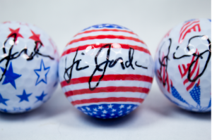 full printed patriotic flag golf balls with congressman signature