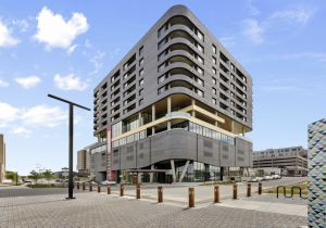 Exterior of FLORA, a luxury apartment building in Denver