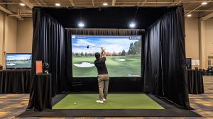 Golf Simulator at the Trade Show in Los Angeles