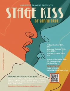 Poster for Stage Kiss by Sarah Ruhl, produced by The Harrison Players, Inc.