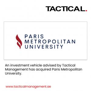 Tactical Management’s Investment Vehicle Acquires Paris Metropolitan University