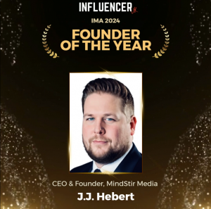 J.J. Hebert Wins ‘Founder of the Year’ at Influencer Magazine UK’s IMA 2024