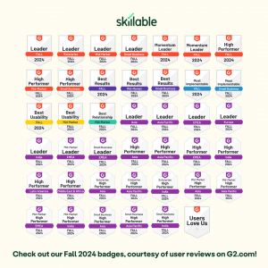 All G2 badges awarded to Skillable in Fall 2024