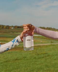 Ette Vodka Rose bottle and sky in the background