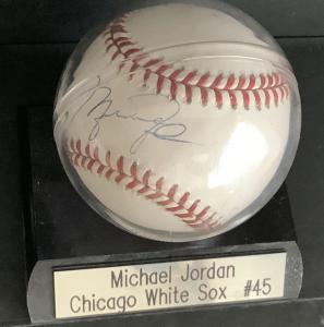 Michael Jordan signed Chicago White Sox #45 baseball (est. $2,500-$3,000).