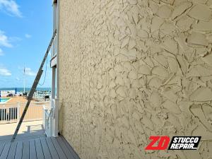 Sophisticated texture restored and matched by ZD Stucco Repair