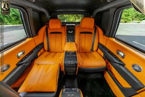 Interior view of the Rolls-Royce Cullinan from Alpine Armoring which offers a combination of secure transportation, comfort, and luxury.