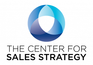 The Center for Sales Strategy logo - a circle prism of various blues stacked over the business name