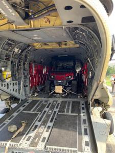 Landmaster L7 HD loaded up in National Guard Chinook