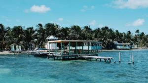 A dock on the island of Caye Caulkner, Belize