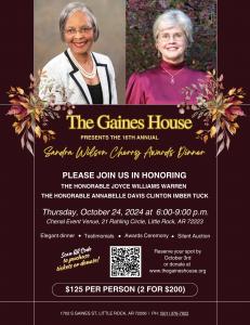 Vibrant Occasions Proudly Caters The Gaines House 16th Annual Sandra Wilson Cherry Awards Dinner