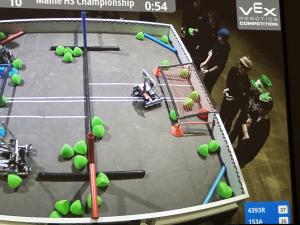Students compete in a robot competition