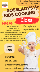 Bosslady’s Famous Shrimp Kids Cooking Class Launches 8-Week Culinary Adventure for Young Chefs