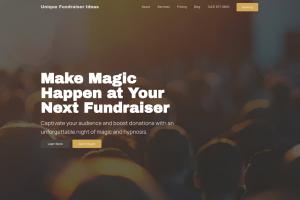 image of Unique Fundraiser Ideas homepage showing a fresh and engaging layout to represent the ease of use for users looking for a fundraising event that's interesting and fun.
