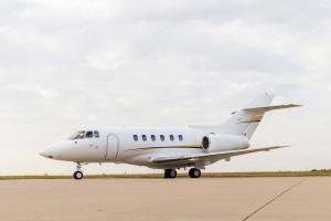 Reata Jet's Hawker 800XP sits on the tarmac at its home-base of Austin Executive Airport (KEDC)