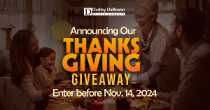 Enter to win a Thanksgiving gift card at www.dudleydebosier.com/thanksgiving/