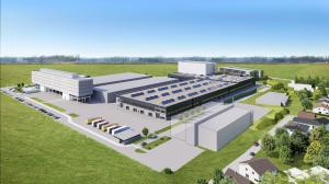 3D rendering of TGW Logistics' Marchtrenk headquarters and its expansion