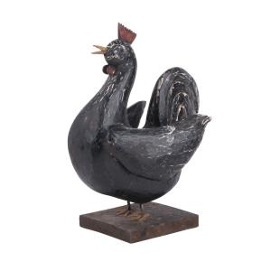 Mid-20th century carved and painted black rooster by Nova Scotia master Collins Eisenhauer (1898-1979), unsigned (like much of his early work, but definitely by his hand) (CA$5,310).