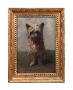 19th century untitled (Portrait of a Terrier) oil on canvas by Rosa Bonheur (French 1822-1899), unsigned, inscribed “Vente Rose Bonheur 1900”, with a paper label to verso ($15,730).