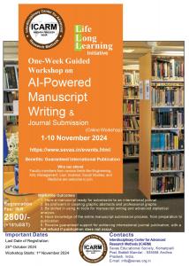 ICARM, India announces Guided Workshop on AI-Powered Manuscript Writing and Journal Submission (Online FDP)