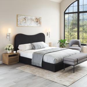 ZUO's Sele Bed in Black upholstery,  introduces a unique, stylish piece to your home as an exceptional example of modern design.