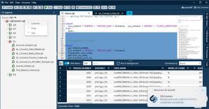 SQL Connect interface showcasing Git Integration with options to commit, push, and pull code within the IDE. Users can manage code repositories, track changes, and collaborate seamlessly on SQL queries, improving version control and workflow efficiency.