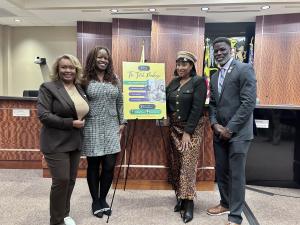 Alegra Hall, Lola Pyne, Adrianne Munroe and Mayor Keith R. Sydnor