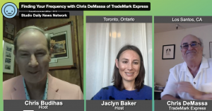 Hosts, Chris Budihas and Jaclyn Baker, of the Finding Your Frequency podcast interview with Chris DeMassa, Founder of TradeMark Express