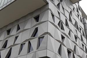 Exterior of the completed Malachowsky Hall at the University of Florida, featuring a facade designed, manufactured, and installed by N-RG Cladding.